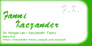fanni kaczander business card